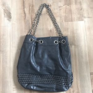 Nine West Faux Leather Chain Bucket Bag